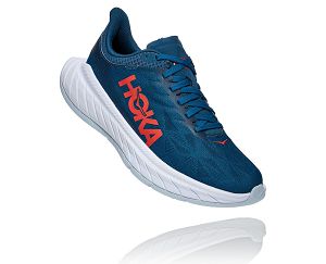 Hoka One One Carbon X 2 Womens Road Running Shoes Moroccan Blue/Hot Coral | AU-5823764